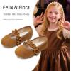 imageFelix ampamp Flora Toddler Little Girls Dress Shoes  Flower Girls Mary Jane Flats Ballet Shoes Party WeddingBf22brown