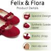imageFelix ampamp Flora Toddler Little Girls Dress Shoes  Flower Girls Mary Jane Flats Ballet Shoes Party WeddingBf22burgundy