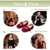 imageFelix ampamp Flora Toddler Little Girls Dress Shoes  Flower Girls Mary Jane Flats Ballet Shoes Party WeddingBf22burgundy