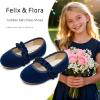imageFelix ampamp Flora Toddler Little Girls Dress Shoes  Flower Girls Mary Jane Flats Ballet Shoes Party WeddingBf22navy Blue