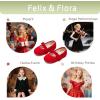 imageFelix ampamp Flora Toddler Little Girls Dress Shoes  Flower Girls Mary Jane Flats Ballet Shoes Party WeddingBf22red