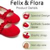 imageFelix ampamp Flora Toddler Little Girls Dress Shoes  Flower Girls Mary Jane Flats Ballet Shoes Party WeddingBf22red