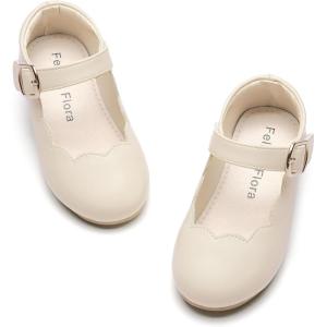 imageFelix ampamp Flora Toddler Flower Girl Dress Shoes  Baby Girl Ballet Mary Jane Flats for Party School WeddingB902beige