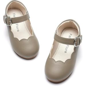 imageFelix ampamp Flora Toddler Flower Girl Dress Shoes  Baby Girl Ballet Mary Jane Flats for Party School WeddingB902grey