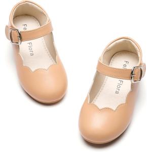 imageFelix ampamp Flora Toddler Flower Girl Dress Shoes  Baby Girl Ballet Mary Jane Flats for Party School WeddingB902nude