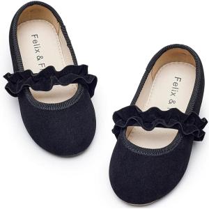 imageFelix ampamp Flora Toddler Little Girls Dress Shoes  Flower Girls Mary Jane Flats Ballet Shoes Party WeddingBf22black