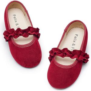 imageFelix ampamp Flora Toddler Little Girls Dress Shoes  Flower Girls Mary Jane Flats Ballet Shoes Party WeddingBf22burgundy