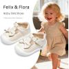 image:imageFelix amp Flora Soft Sole Baby Dress Shoes  Infant Baby Walking Shoes Moccasinss Rubber Sole Crib ShoesByb03fl Beige