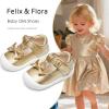 image:imageFelix amp Flora Soft Sole Baby Dress Shoes  Infant Baby Walking Shoes Moccasinss Rubber Sole Crib ShoesByb03fl Gold