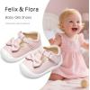 image:imageFelix amp Flora Soft Sole Baby Dress Shoes  Infant Baby Walking Shoes Moccasinss Rubber Sole Crib ShoesByb03pink