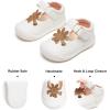image:imageFelix amp Flora Soft Sole Baby Dress Shoes  Infant Baby Walking Shoes Moccasinss Rubber Sole Crib ShoesByb05white