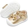 image:imageFelix amp Flora Soft Sole Baby Dress Shoes  Infant Baby Walking Shoes Moccasinss Rubber Sole Crib ShoesByb03fl Gold