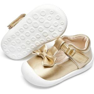image:imageFelix amp Flora Soft Sole Baby Dress Shoes  Infant Baby Walking Shoes Moccasinss Rubber Sole Crib ShoesByb03fl Gold