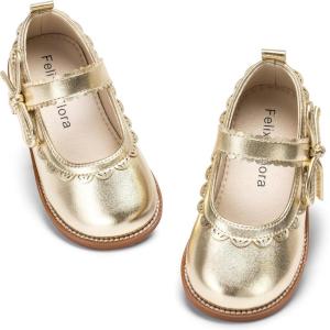 image:imageFelix amp Flora Toddler Girl Mary Jane Dress Shoes  School Oxford Flats for Girl Party ShoesB429gold