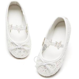 image:imageFelix amp Flora Toddler Flower Girl Mary Jane Shoes  Little Girls Dress Flats Princess Wedding PartyBh24glitter White
