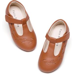 image:imageFelix amp Flora Toddler Little Girl Flat Oxfords Dress Shoes  Mary Jane Princess for Girl Party School ShoesB414brown