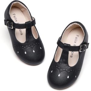 image:imageFelix amp Flora Toddler Little Girl Flat Oxfords Dress Shoes  Mary Jane Princess for Girl Party School ShoesB415black