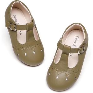 image:imageFelix amp Flora Toddler Little Girl Flat Oxfords Dress Shoes  Mary Jane Princess for Girl Party School ShoesB415green
