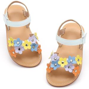 image:imageFelix amp Flora Toddler Girl Sandals Flower Girl Dress Shoes Open Toe Little Kid Summer FlatsBc308multicolor