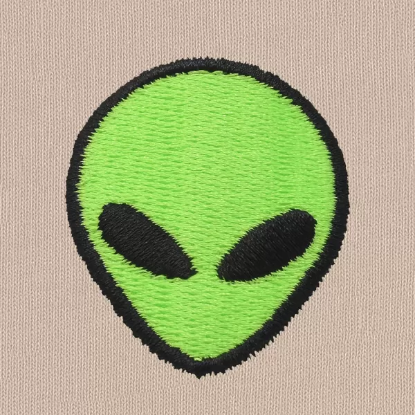 DALIX Alien Embroidered Fleece Cropped Zip Hoodie Cold Fall Winter Womens