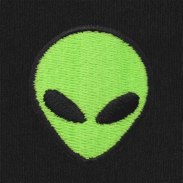 DALIX Alien Embroidered Fleece Cropped Zip Hoodie Cold Fall Winter Womens