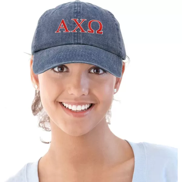 DALIX Alpha Chi Omega Greek Letters Hat Womens Embroidered Baseball Cap