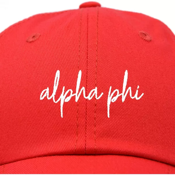 DALIX Alpha Phi Cursive Hat Womens Embroidered Baseball Cap