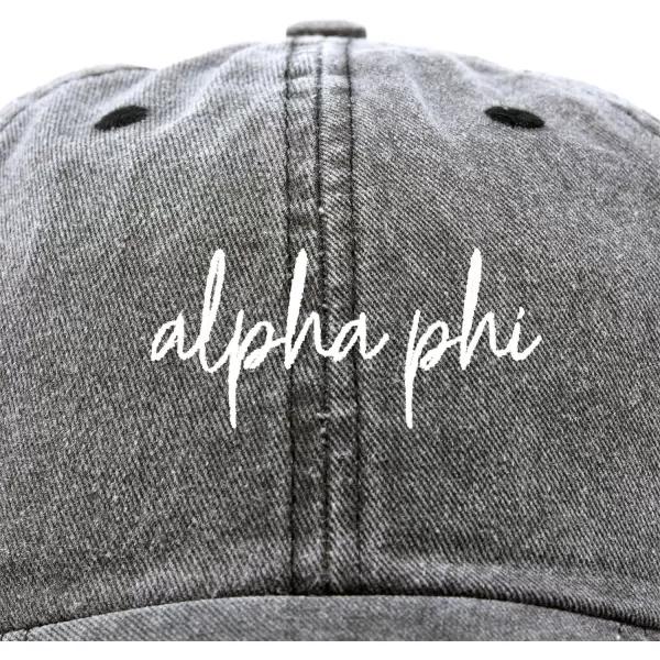 DALIX Alpha Phi Cursive Hat Womens Embroidered Baseball Cap
