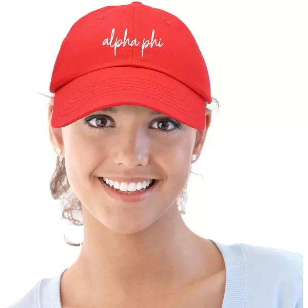 DALIX Alpha Phi Cursive Hat Womens Embroidered Baseball Cap
