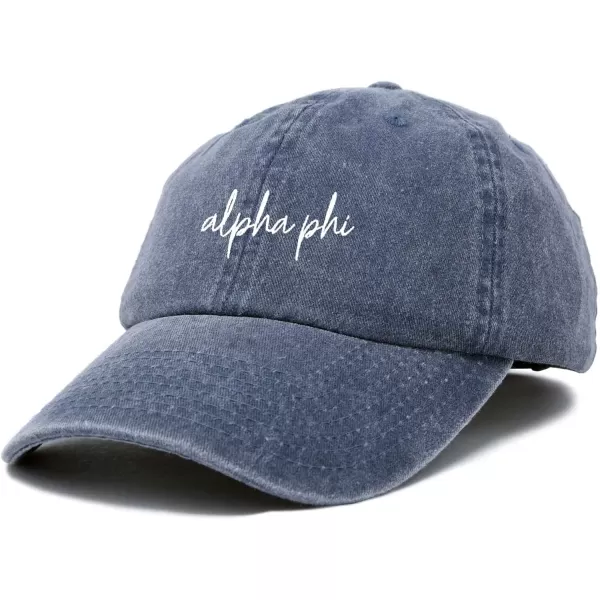 DALIX Alpha Phi Cursive Hat Womens Embroidered Baseball Cap