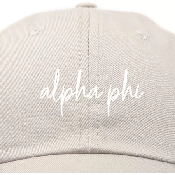 DALIX Alpha Phi Cursive Hat Womens Embroidered Baseball Cap