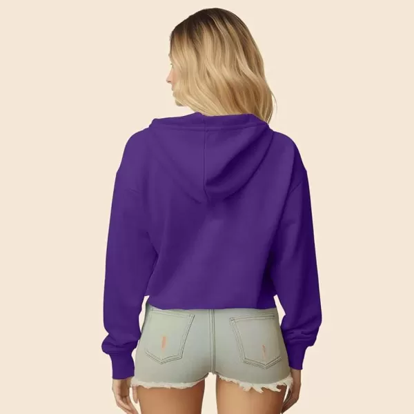 DALIX Astronaut Embroidered Fleece Cropped Hoodie Cold Fall Winter Women