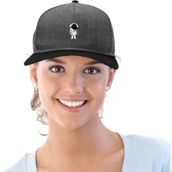 DALIX Astronaut Spaceman Embroidered Snapback Flat Billed Hat