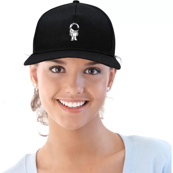 DALIX Astronaut Spaceman Embroidered Snapback Flat Billed Hat
