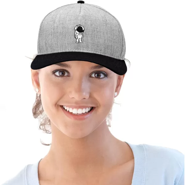 DALIX Astronaut Spaceman Embroidered Snapback Flat Billed Hat