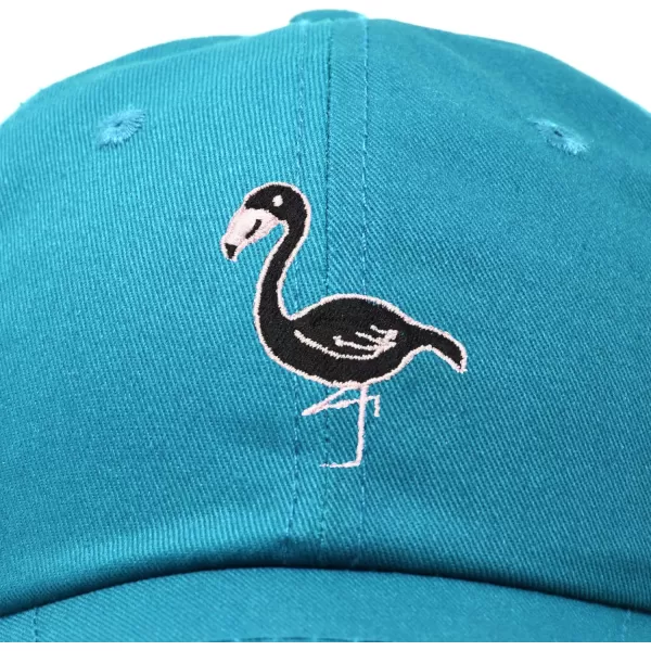 DALIX Black Flamingo Womens Dad Hat Baseball Cap Embroidered