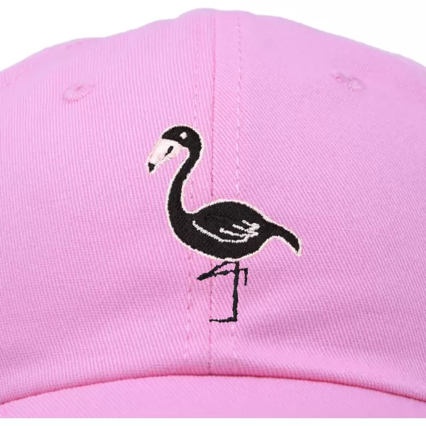 DALIX Black Flamingo Womens Dad Hat Baseball Cap Embroidered