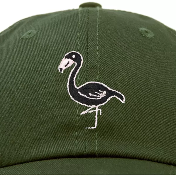 DALIX Black Flamingo Womens Dad Hat Baseball Cap Embroidered