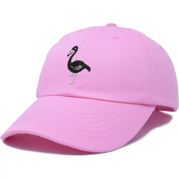 DALIX Black Flamingo Womens Dad Hat Baseball Cap Embroidered