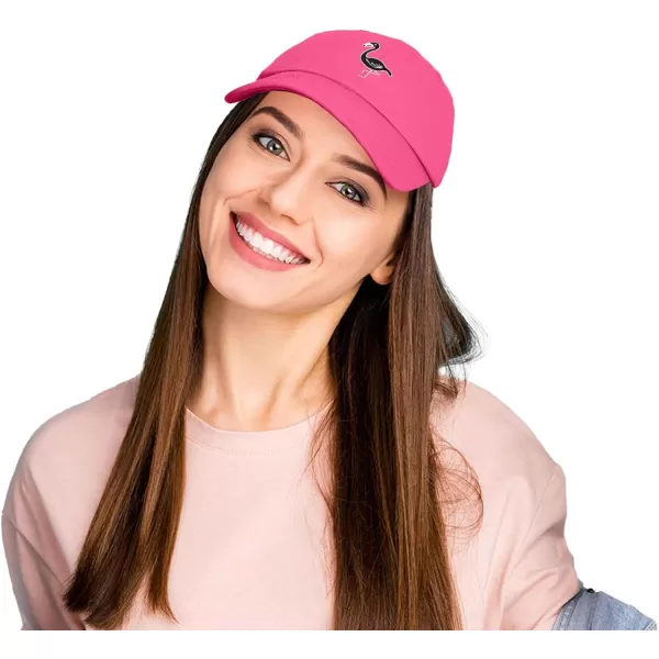 DALIX Black Flamingo Womens Dad Hat Baseball Cap Embroidered