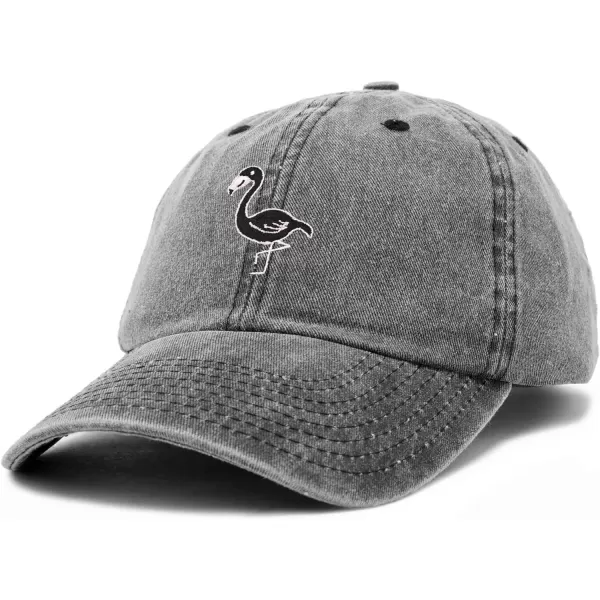 DALIX Black Flamingo Womens Dad Hat Baseball Cap Embroidered