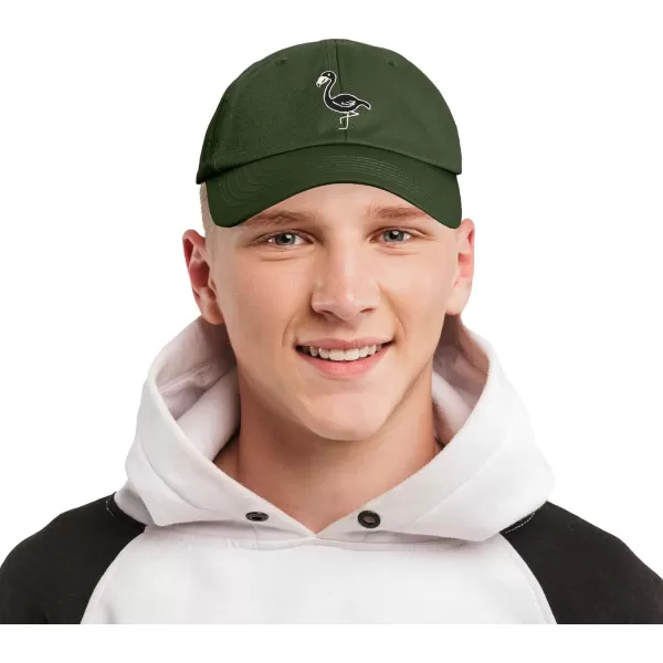DALIX Black Flamingo Womens Dad Hat Baseball Cap Embroidered