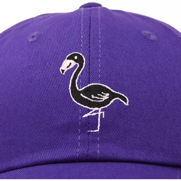 DALIX Black Flamingo Womens Dad Hat Baseball Cap Embroidered