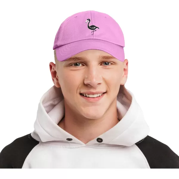DALIX Black Flamingo Womens Dad Hat Baseball Cap Embroidered