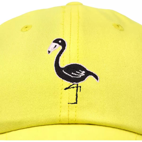 DALIX Black Flamingo Womens Dad Hat Baseball Cap Embroidered