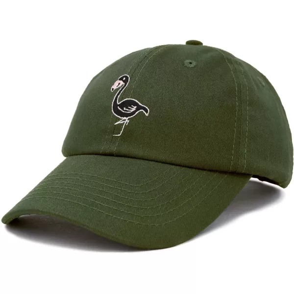 DALIX Black Flamingo Womens Dad Hat Baseball Cap Embroidered