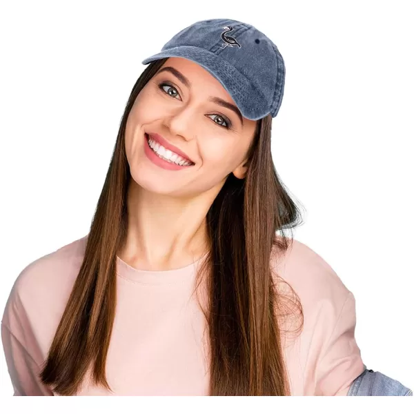 DALIX Black Flamingo Womens Dad Hat Baseball Cap Embroidered