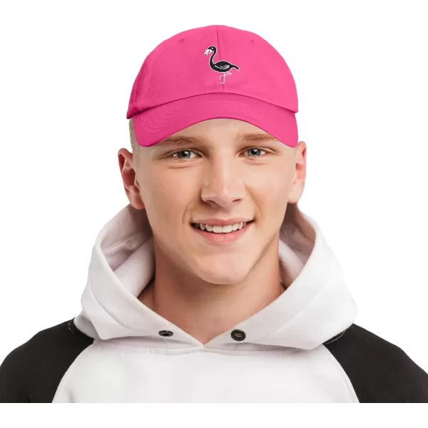 DALIX Black Flamingo Womens Dad Hat Baseball Cap Embroidered