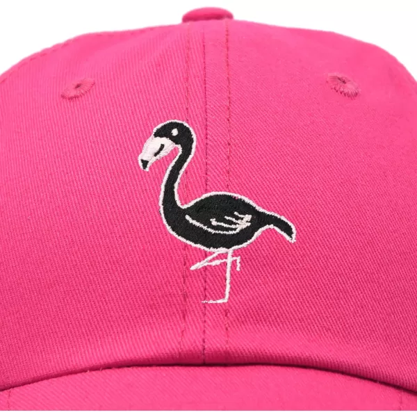 DALIX Black Flamingo Womens Dad Hat Baseball Cap Embroidered