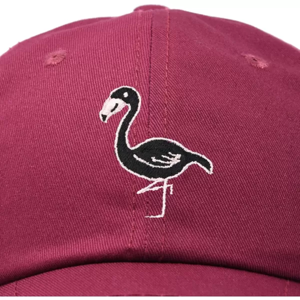DALIX Black Flamingo Womens Dad Hat Baseball Cap Embroidered